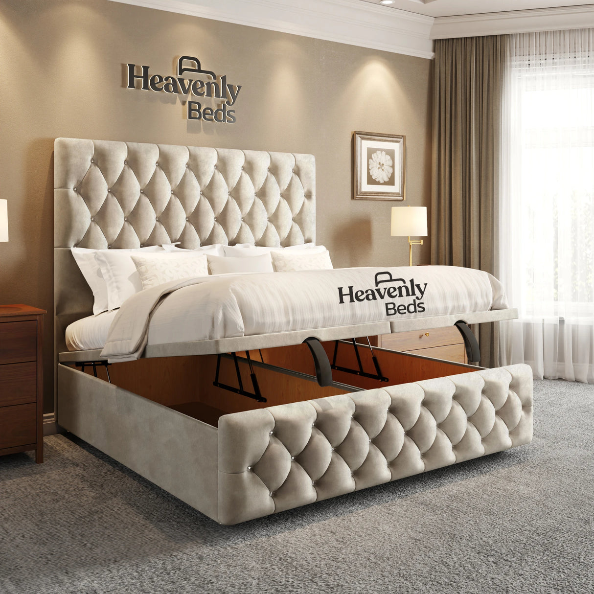 Luxe Ottoman Divan Bed - Heavenlybeds