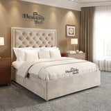 Divan Bed With Drawer Storage - Cream Plush Velvet