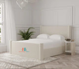 cream bed in kingsize made by heavenlybeds