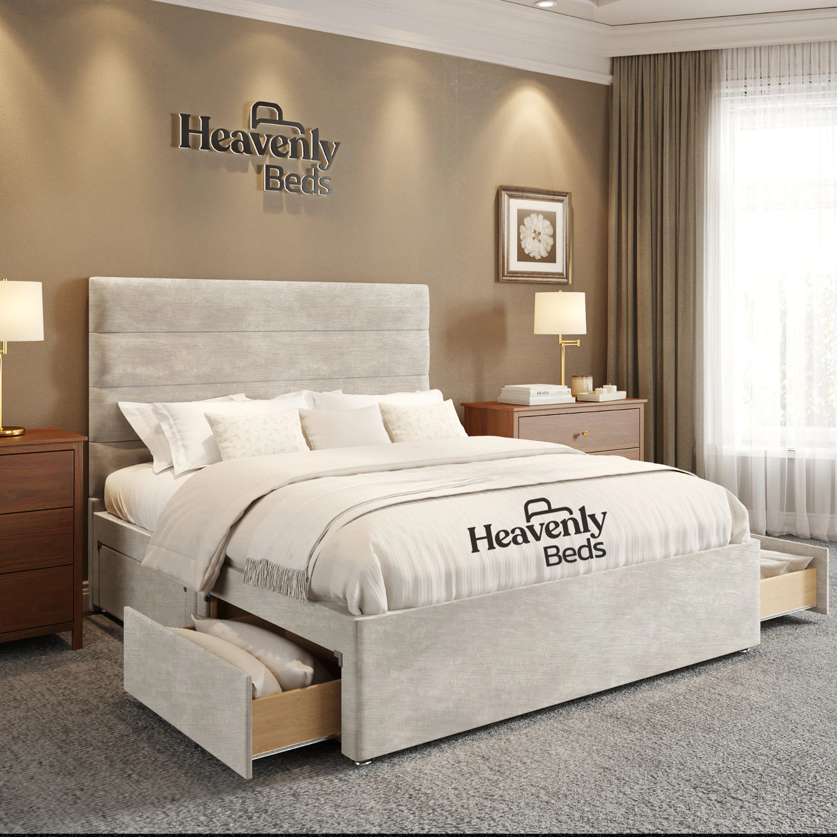 Rishley Divan Bed With Drawer Storage - Heavenlybeds