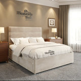 Divan Bed With Drawer Storage - Super King Size Bed in CreamPlushVelvet