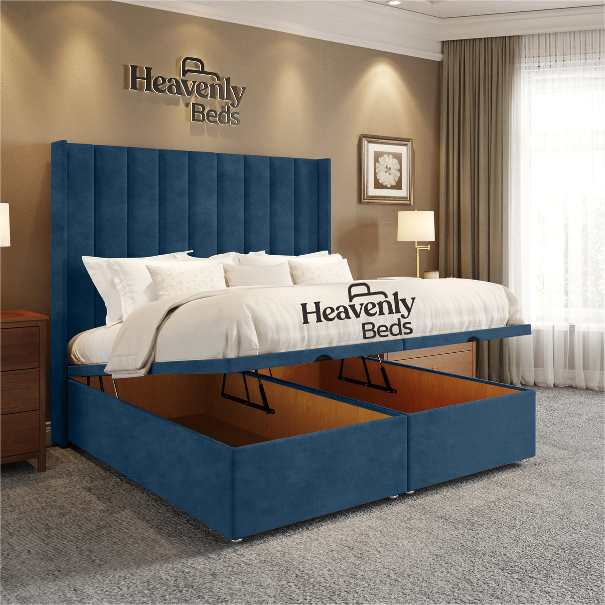 Soho Wingback Divan Ottoman Bed