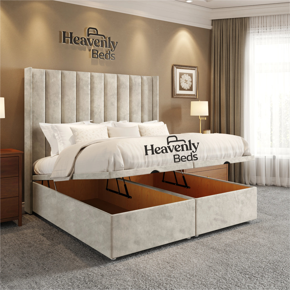 Soho Wingback Divan Ottoman Bed