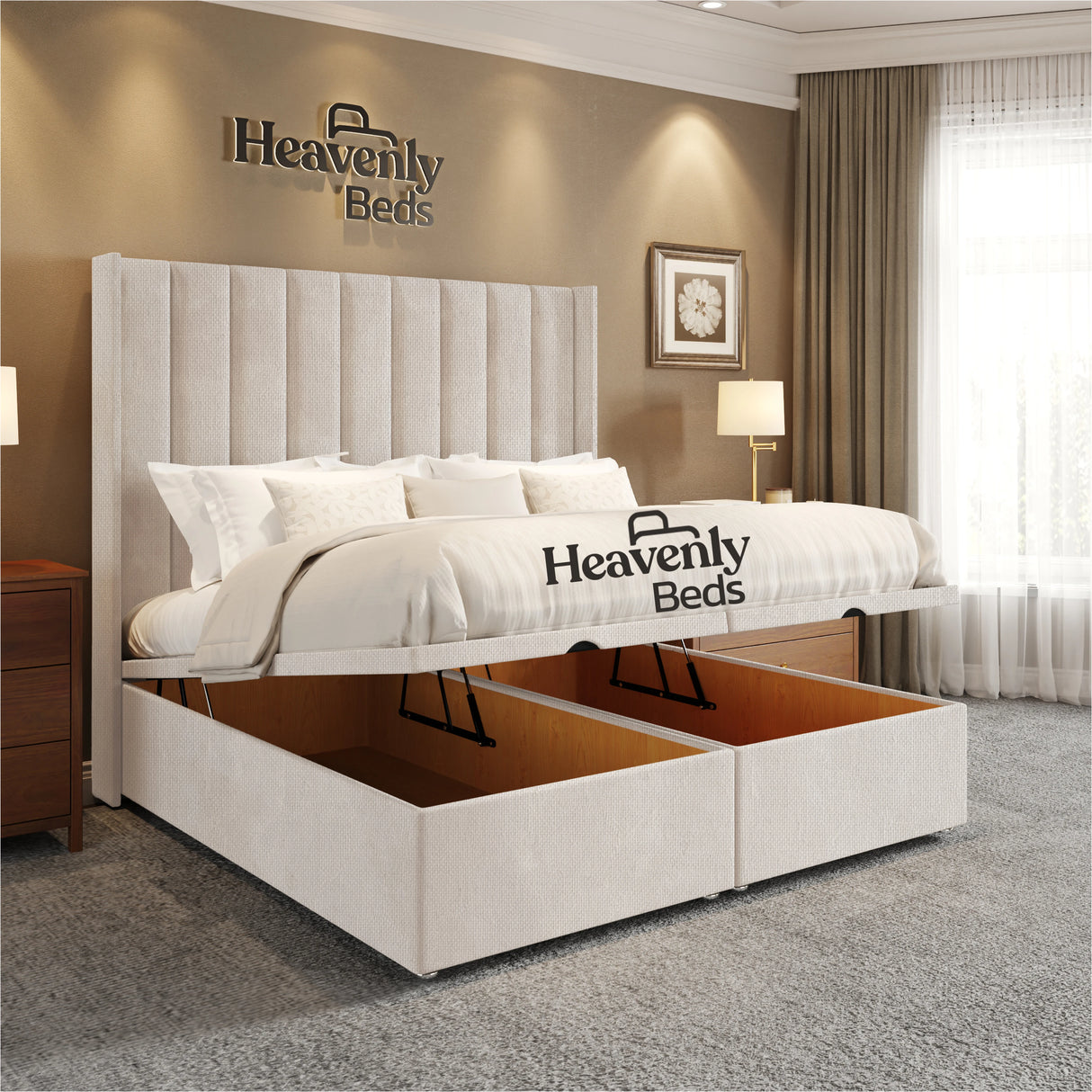 Soho Wingback Divan Ottoman Bed