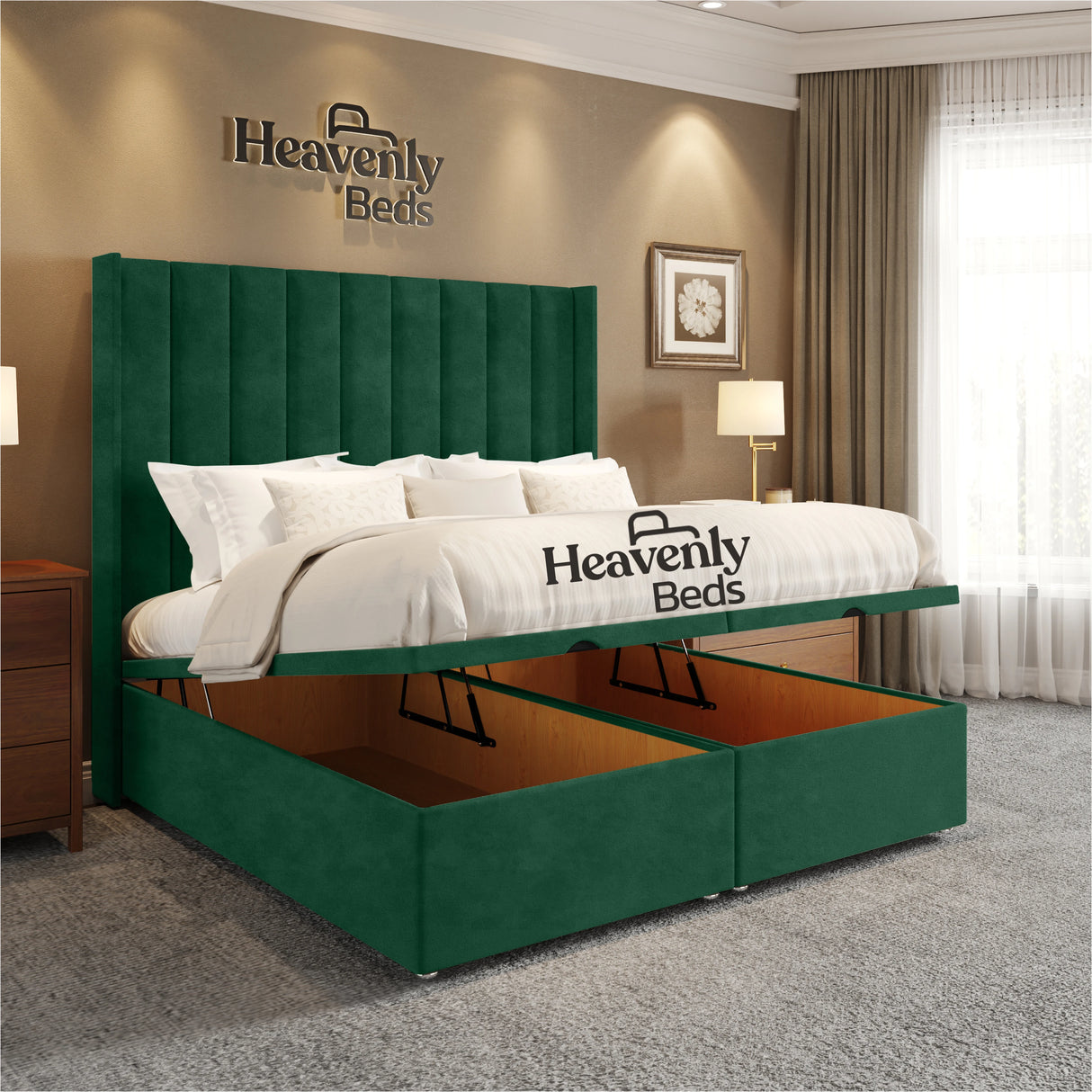 Soho Wingback Divan Ottoman Bed