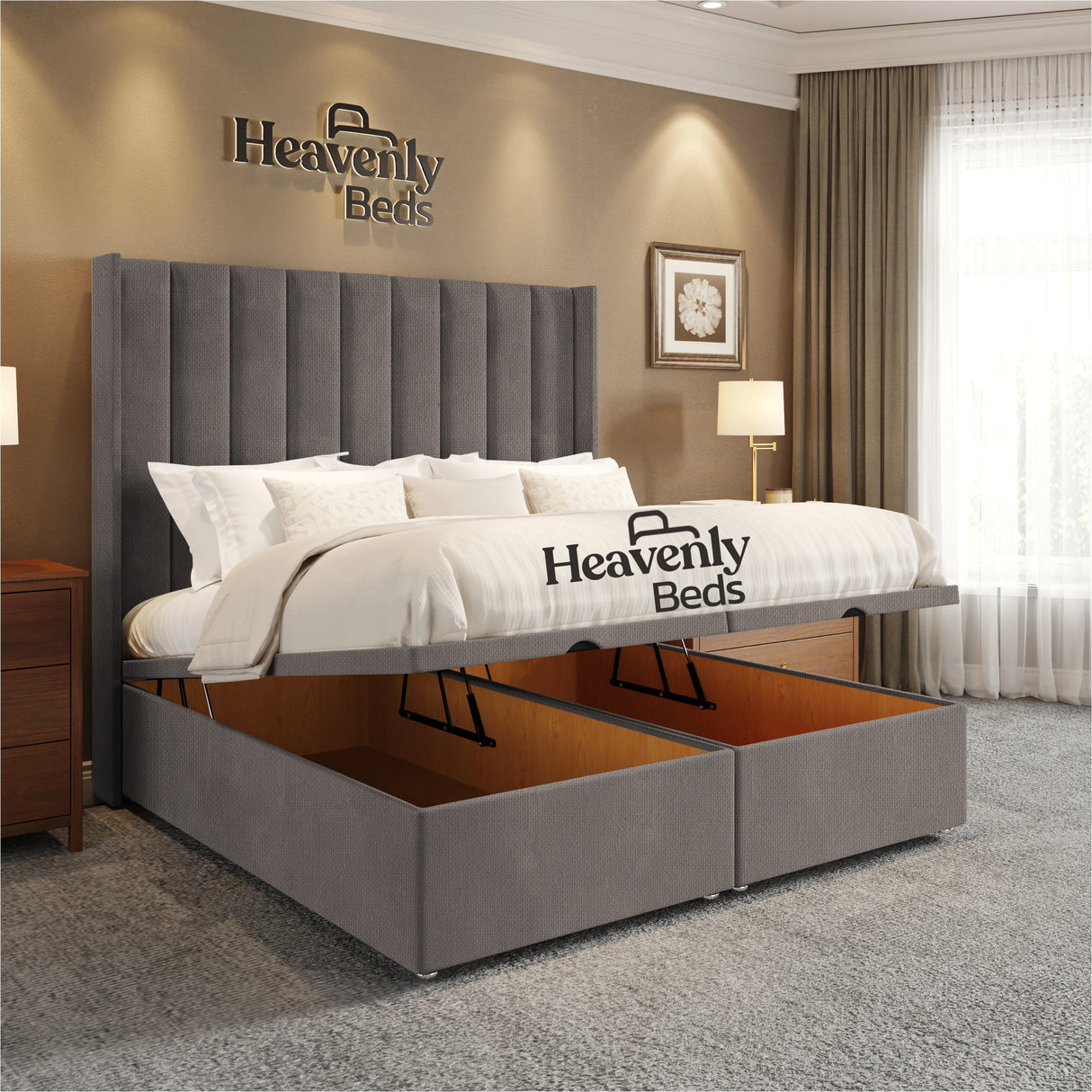 Soho Wingback Divan Ottoman Bed