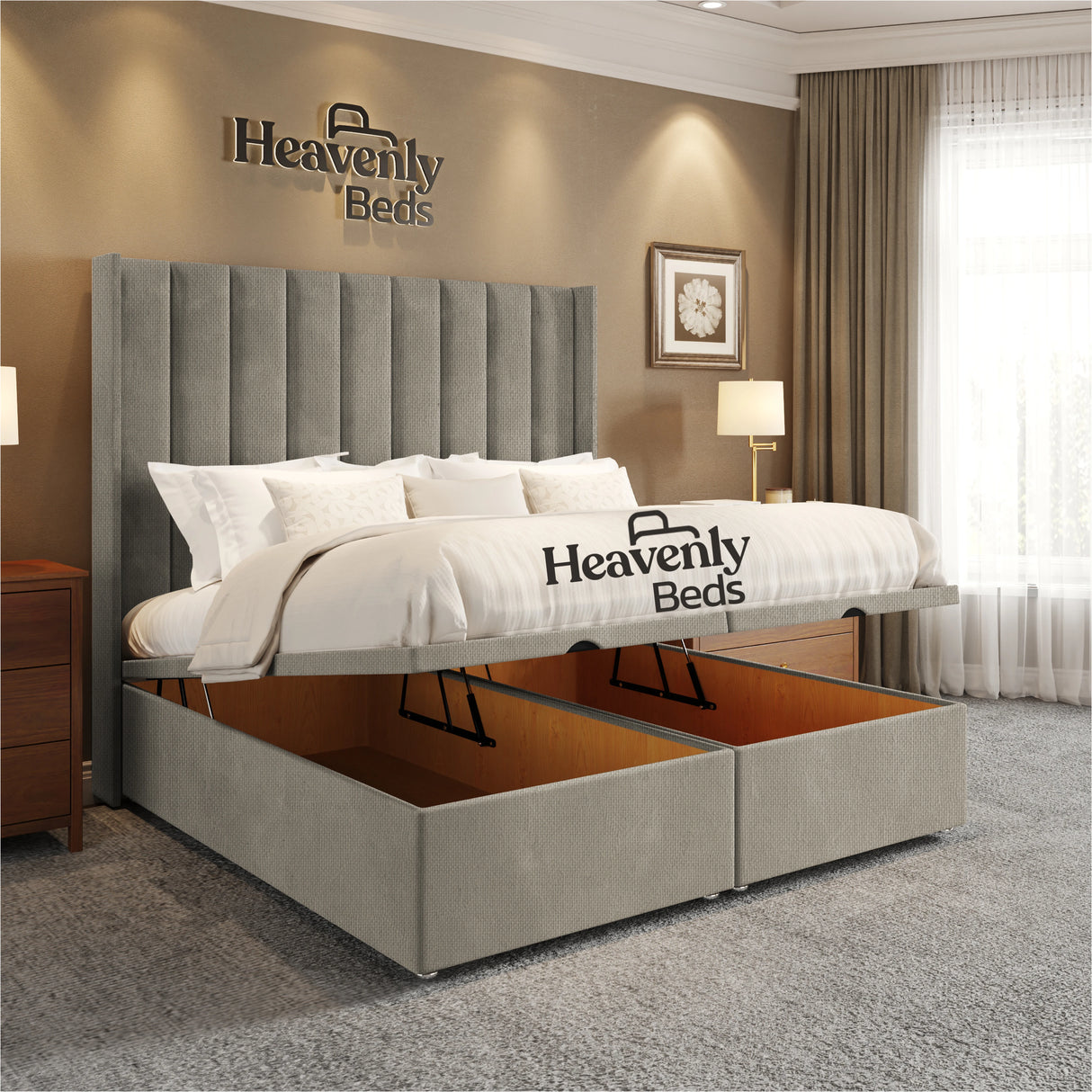 Soho Wingback Divan Ottoman Bed