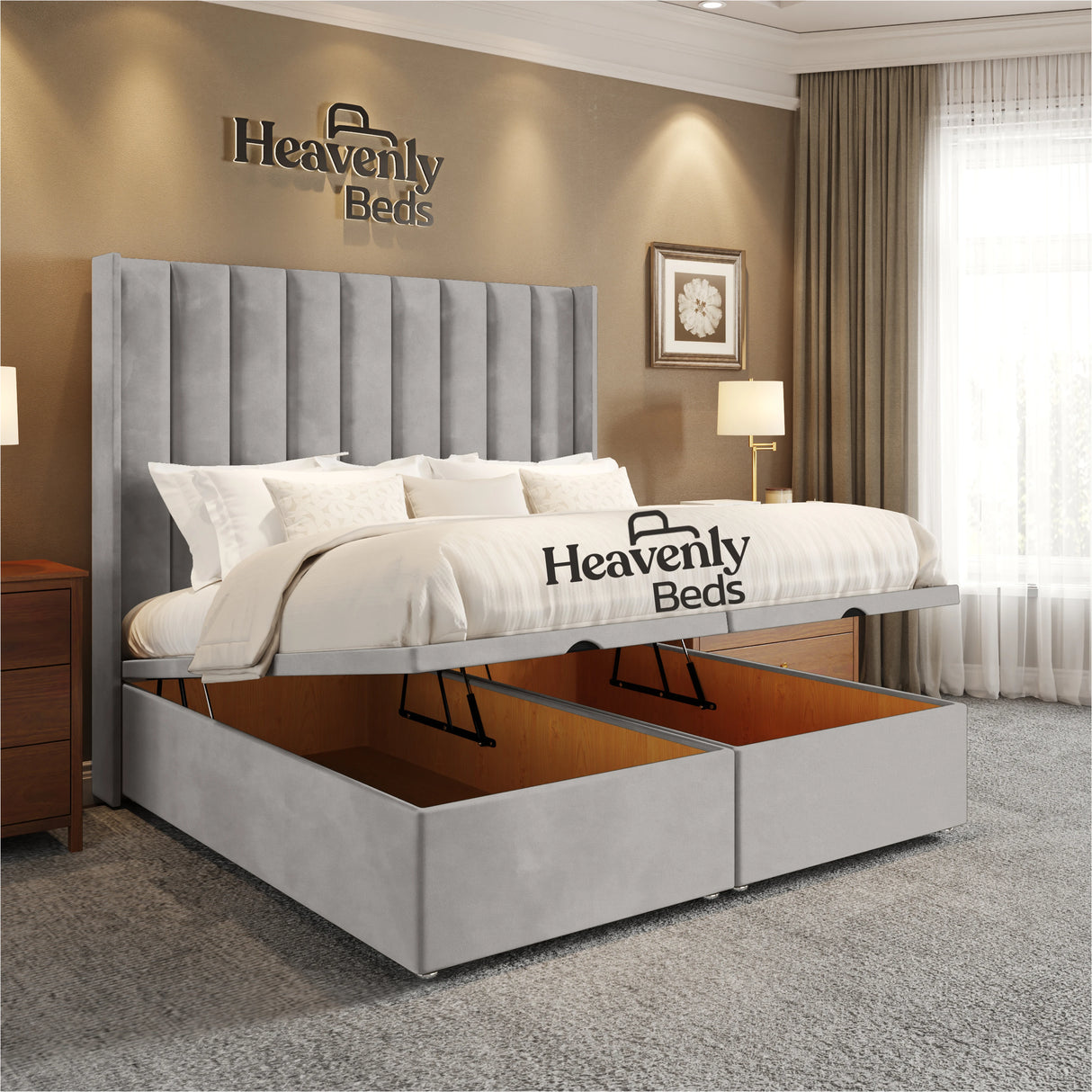 Soho Wingback Divan Ottoman Bed