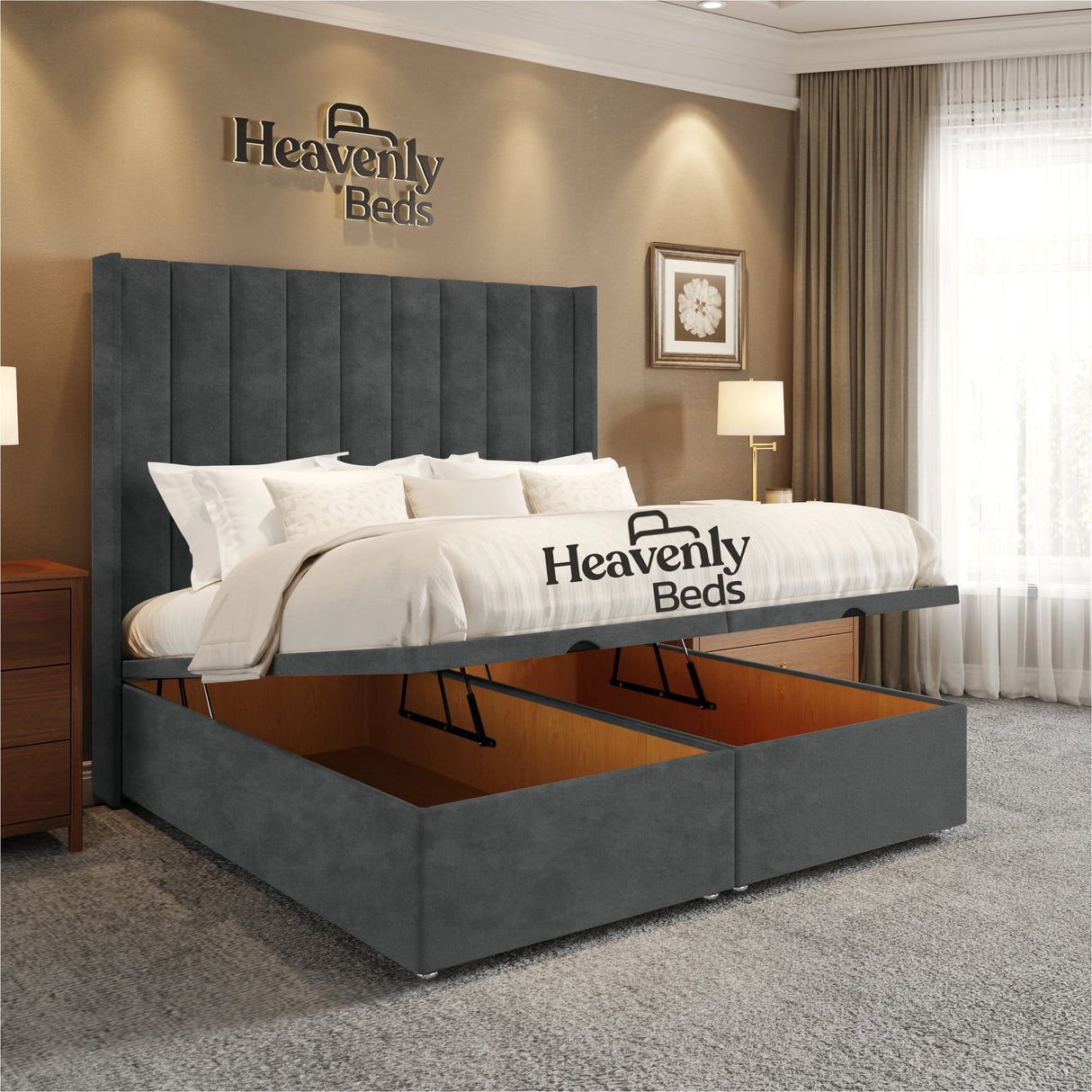 Soho Wingback Divan Ottoman Bed