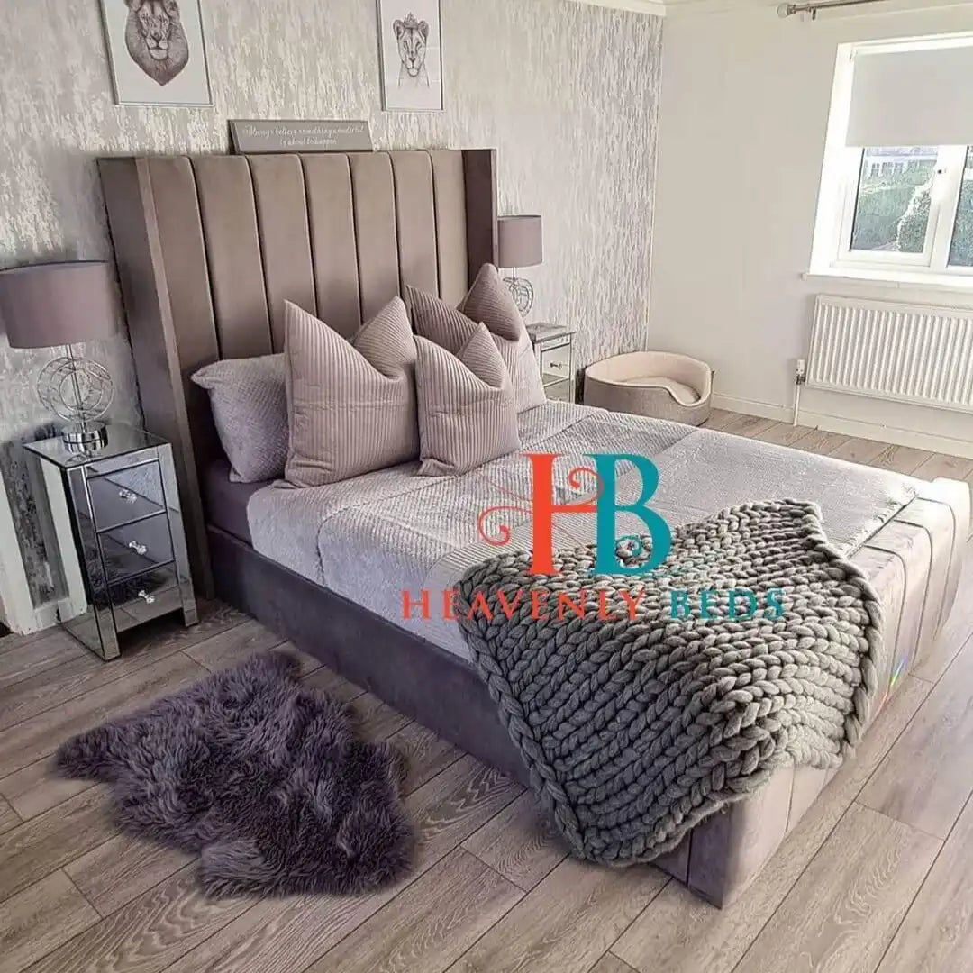 Taran Panel Upholstered Bed Frame Choose Your Base Height - Heavenlybeds