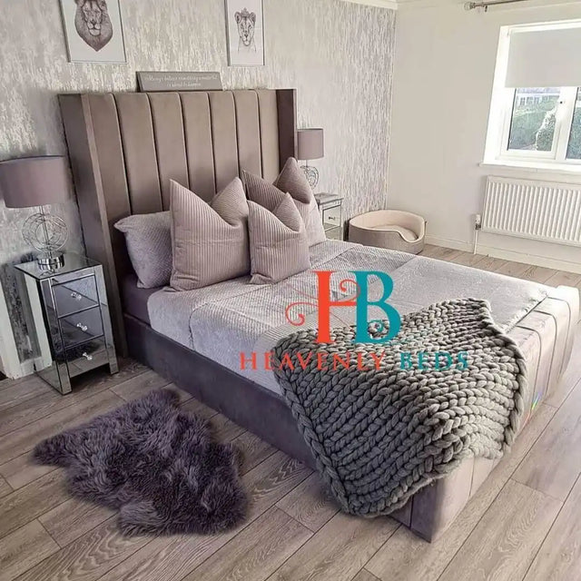 Taran Panel Upholstered Bed Frame Choose Your Base Height - Heavenlybeds