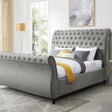 Carson Chesterfield Sleigh Swan Bed Frame - Heavenlybeds