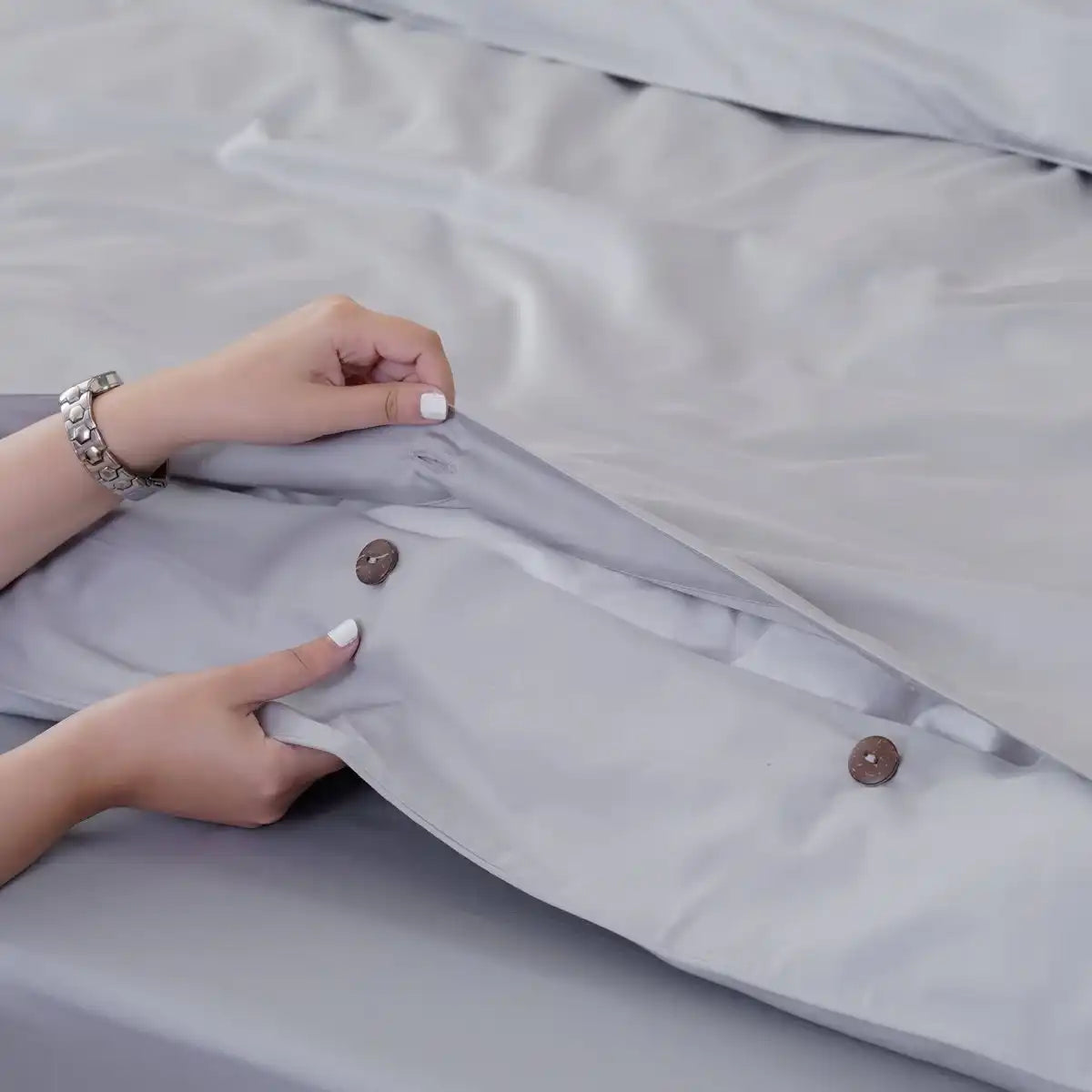 Ackly Bamboo - Dove Grey Duvet Cover