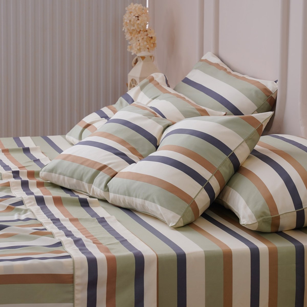 Ackly Bamboo Harmony Stripe Full Bedding Set