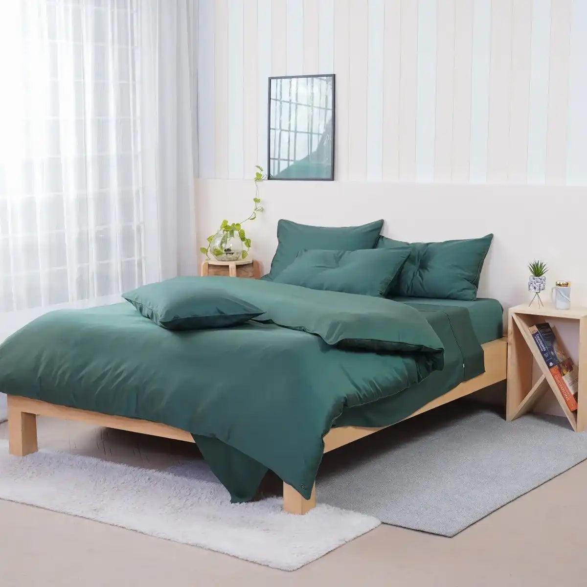 Ackly Bamboo - Royal Green Duvet Cover