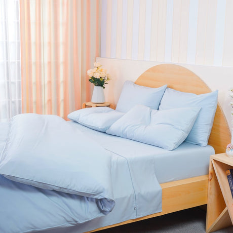 Ackly Bamboo Sky Blue Full Bedding Set