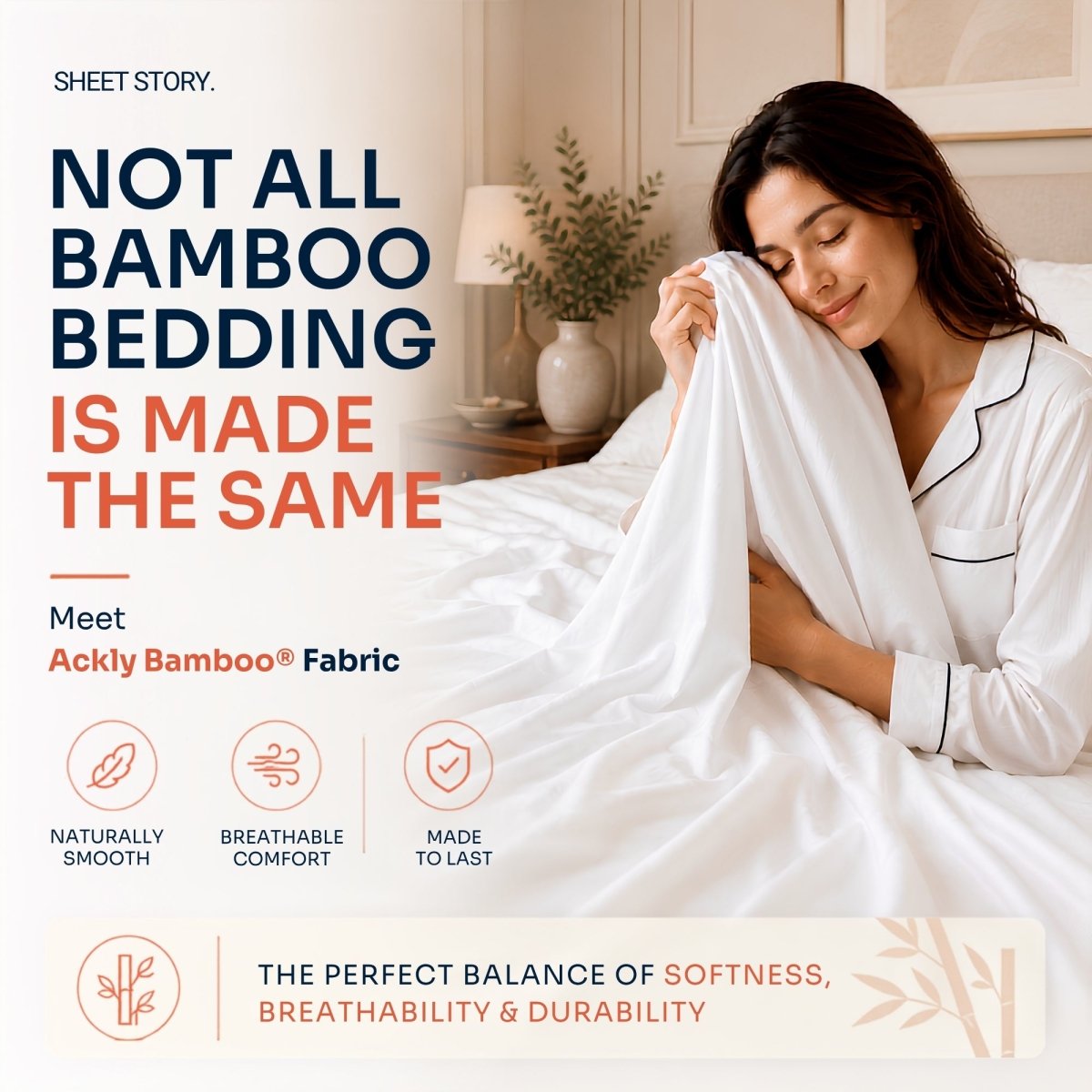 Ackly Bamboo White Full Bedding Set