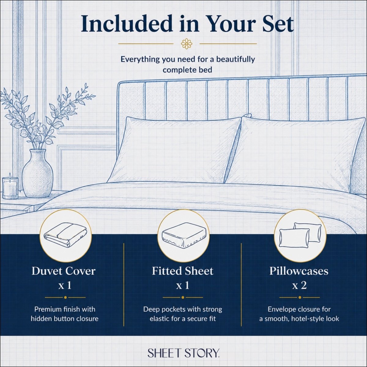 Ackly Bamboo Sky Blue Full Bedding Set