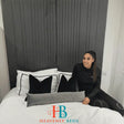 Gabs Georgee Tall Panel Pleated Bed Frame - Heavenlybeds