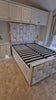 white plush velvet mirror bed frame 