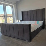 Petra Wingback Bed Frame With High Footboard - USA - Heavenlybeds