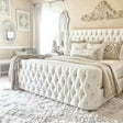 Zuric Luxury Padded Curved Wingback Bed Frame - Heavenlybeds